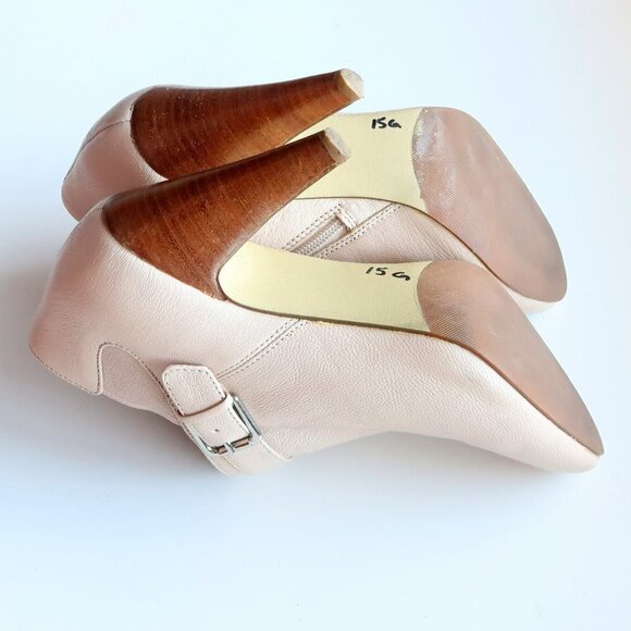 Alfani Shirlee Cream Leather Almond Toe Heeled Ankle Boots Booties 8.5 - Picture 13 of 15